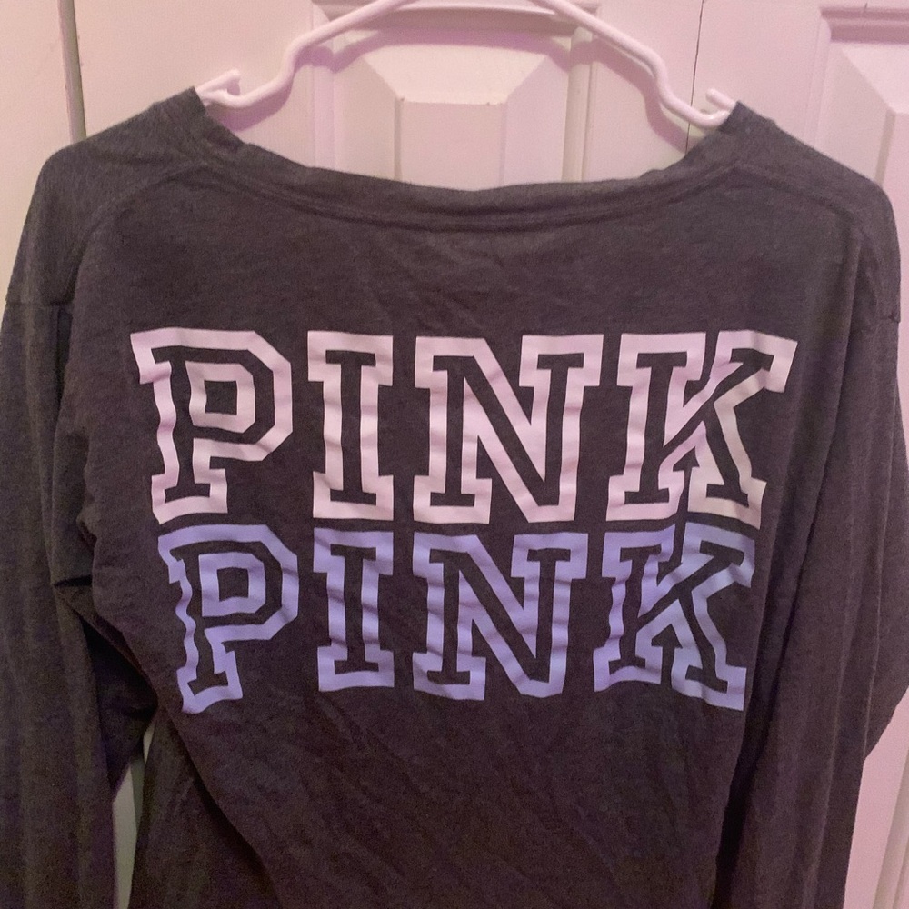 PINK gray long sleeve shirt - Picture 3 of 3
